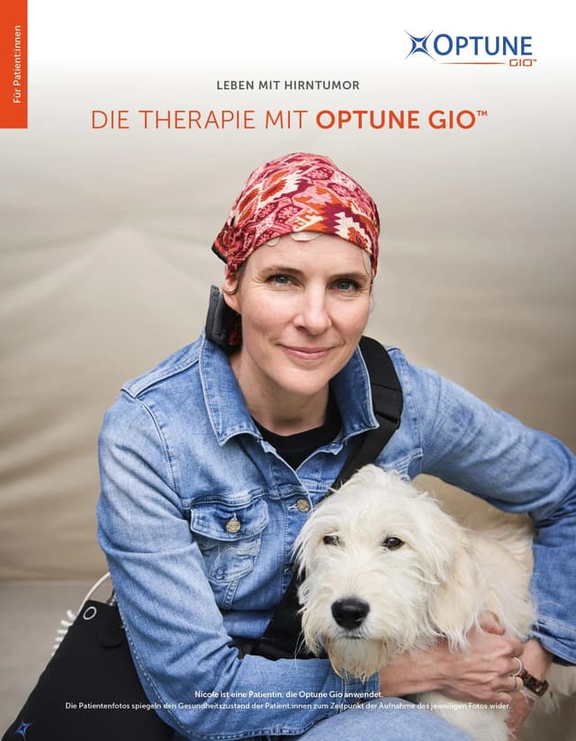Patient brochure thumbnail showing medical information with a healthcare professional